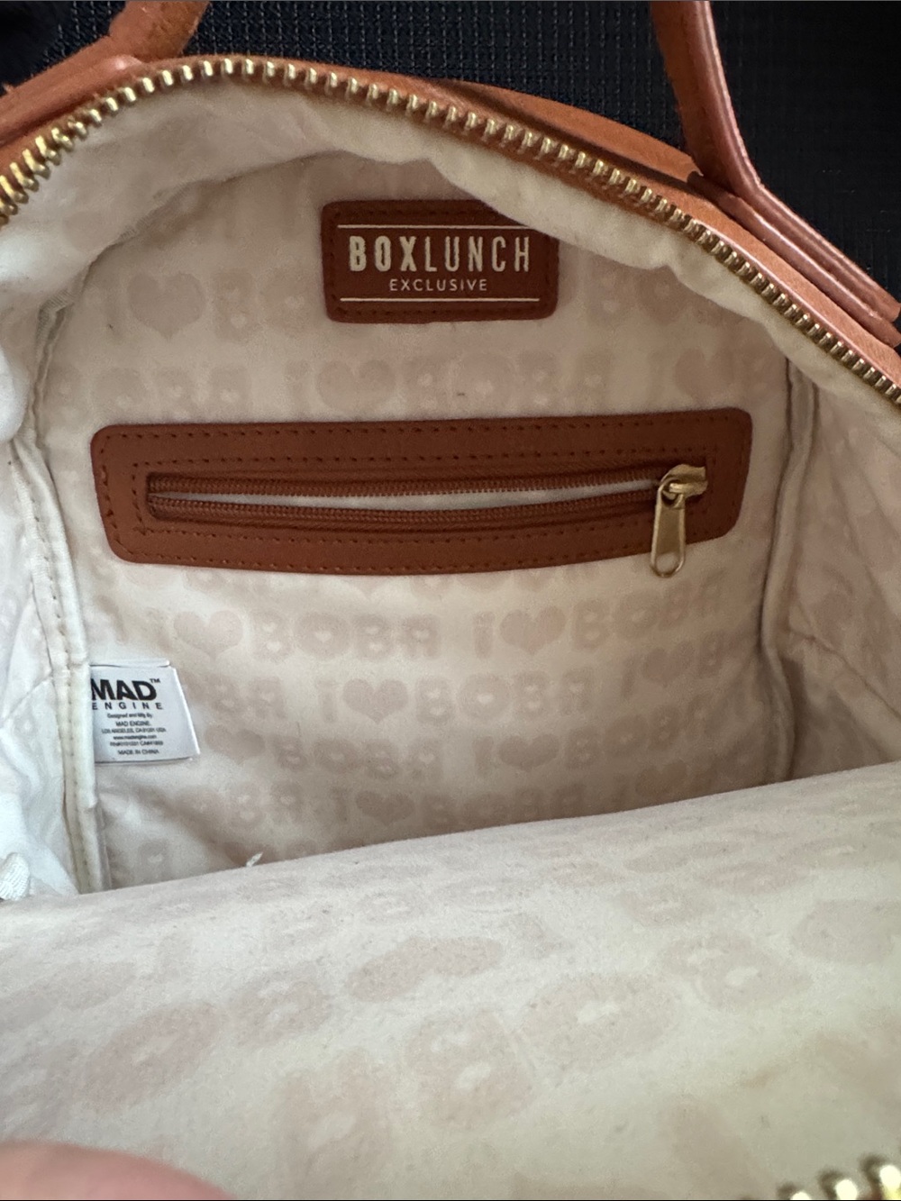 Boxlunch Corgi and Boba Mini Backpack with Gold Hardware - Picture 5 of 5